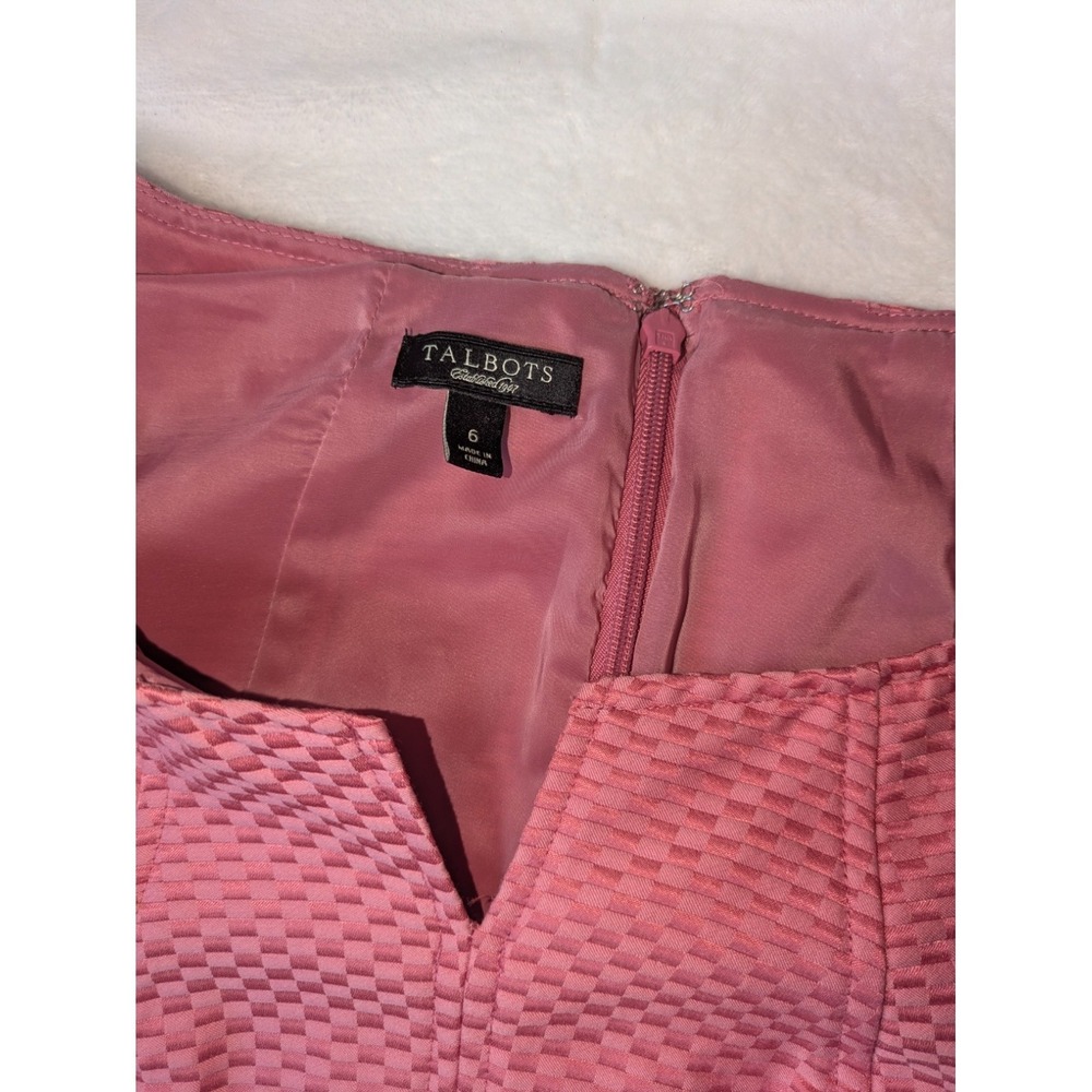 Talbots Cotton Silk Sleeveless Pink Dress Size 6 Knee Length Lined Sheath Career - Picture 6 of 10